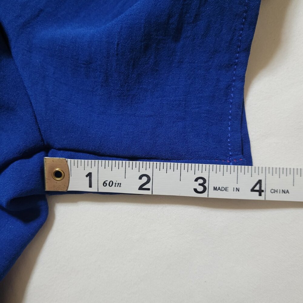 Haptics Patriotic Red White Blue Colorblock Romper Shoulder Ties Americana Small - Picture 5 of 11